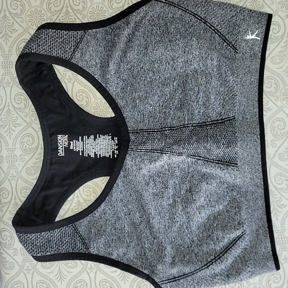 DanskinNow Women's Contrast Seam Sports Bra, L/G (12-14)